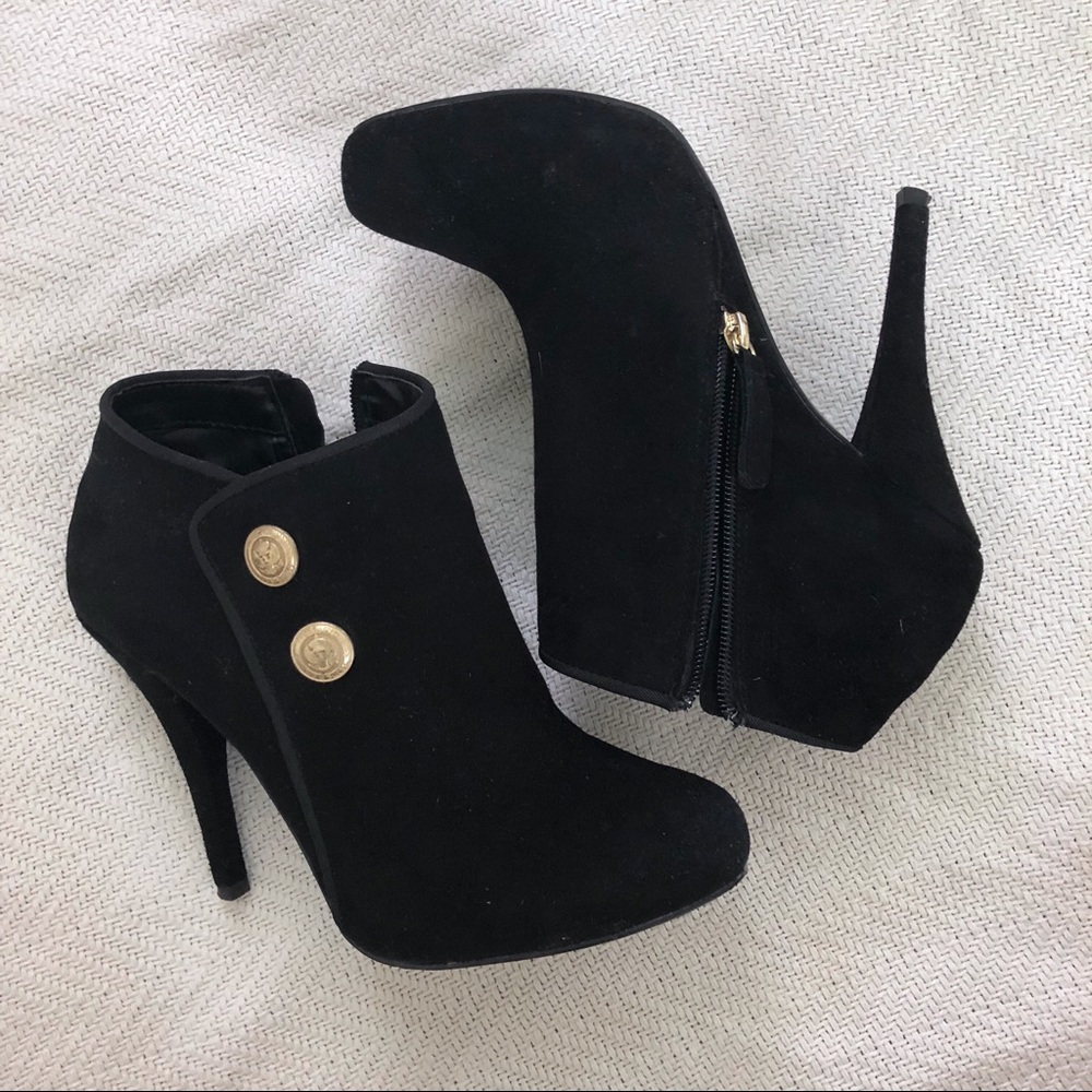 Guess Black Suede Booties.